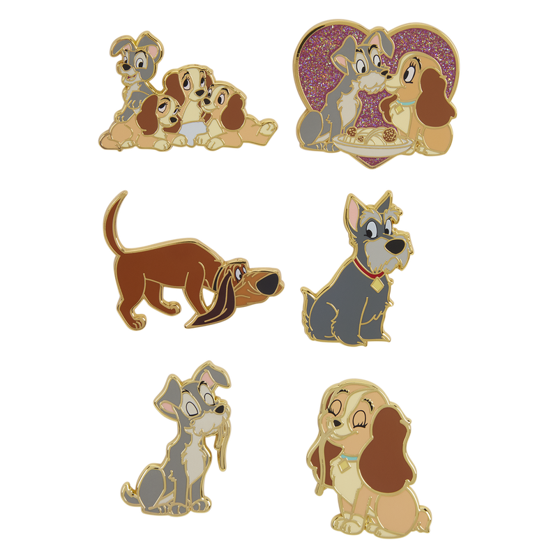 LADY AND THE TRAMP LOUNGEFLY MYSTERY PINS