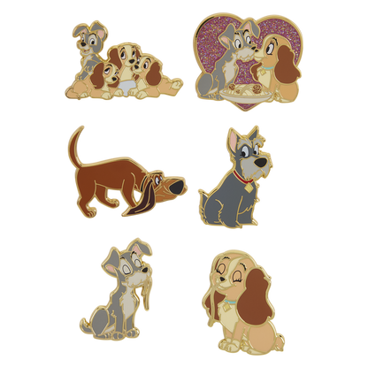 LADY AND THE TRAMP LOUNGEFLY MYSTERY PINS