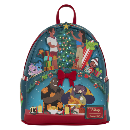 LILO & STITCH OHANA HOLIDAY LIGHT UP LOUNGEFLY MINI BACKPACK