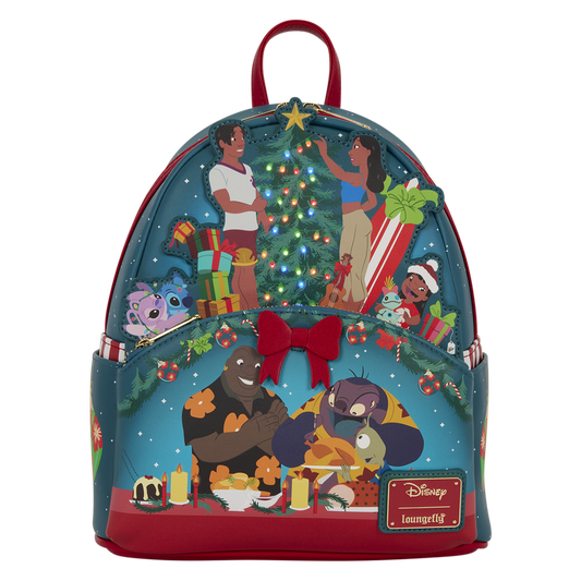 LILO & STITCH OHANA HOLIDAY LIGHT UP LOUNGEFLY MINI BACKPACK