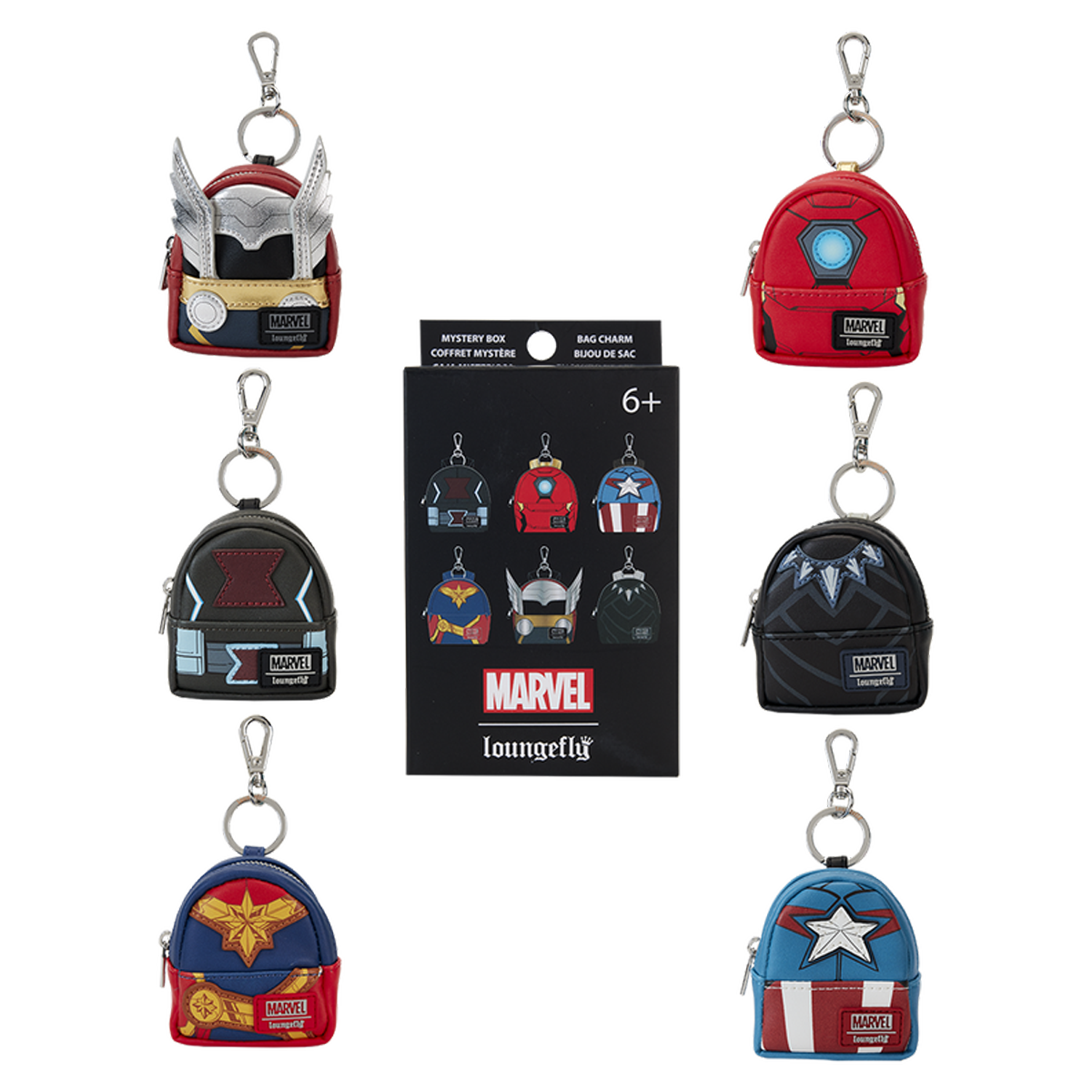 MARVEL AVENGERS COSPLAY LOUNGEFLY MYSTERY BAG CHARMS