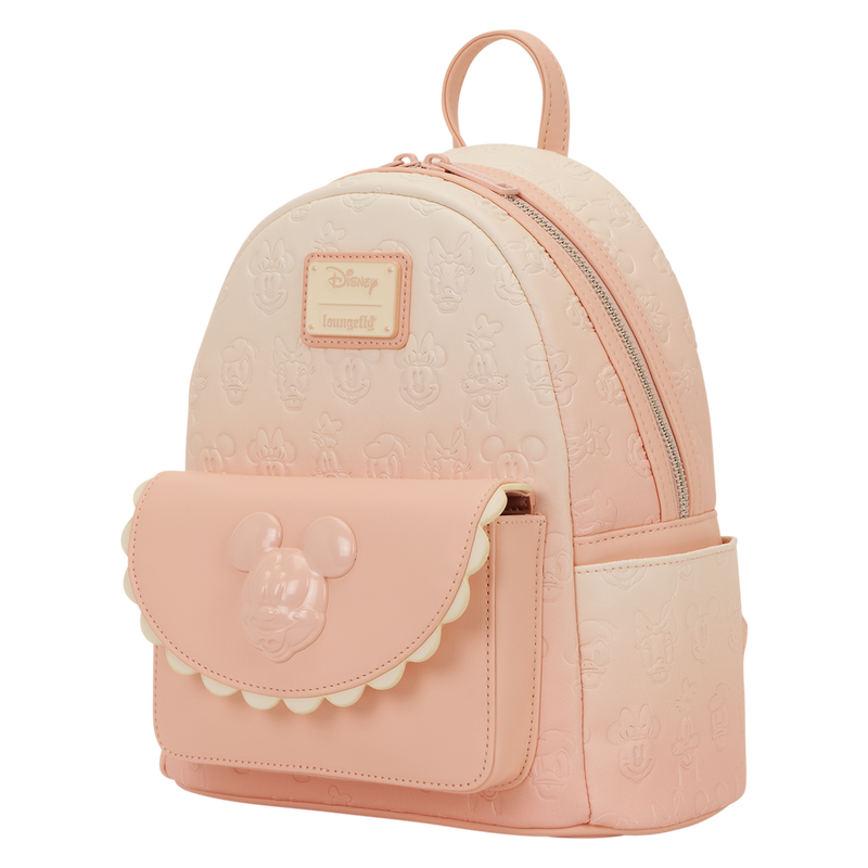 Mickey & Friends All‑Over Print Loungefly Mini Backpack with a character design on a white background