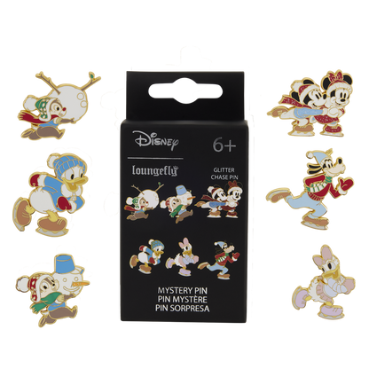 MICKEY & FRIENDS HOLIDAY ICE SKATING LOUNGEFLY MYSTERY PINS