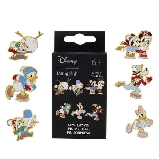 MICKEY & FRIENDS HOLIDAY ICE SKATING LOUNGEFLY MYSTERY PINS