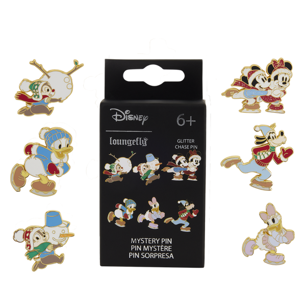 MICKEY & FRIENDS HOLIDAY ICE SKATING LOUNGEFLY MYSTERY PINS
