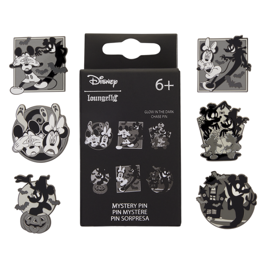 MICKEY & MINNIE MOUSE GHOST GLOW LOUNGEFLY MYSTERY PINS