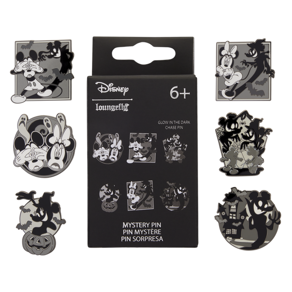 MICKEY & MINNIE MOUSE GHOST GLOW LOUNGEFLY MYSTERY PINS