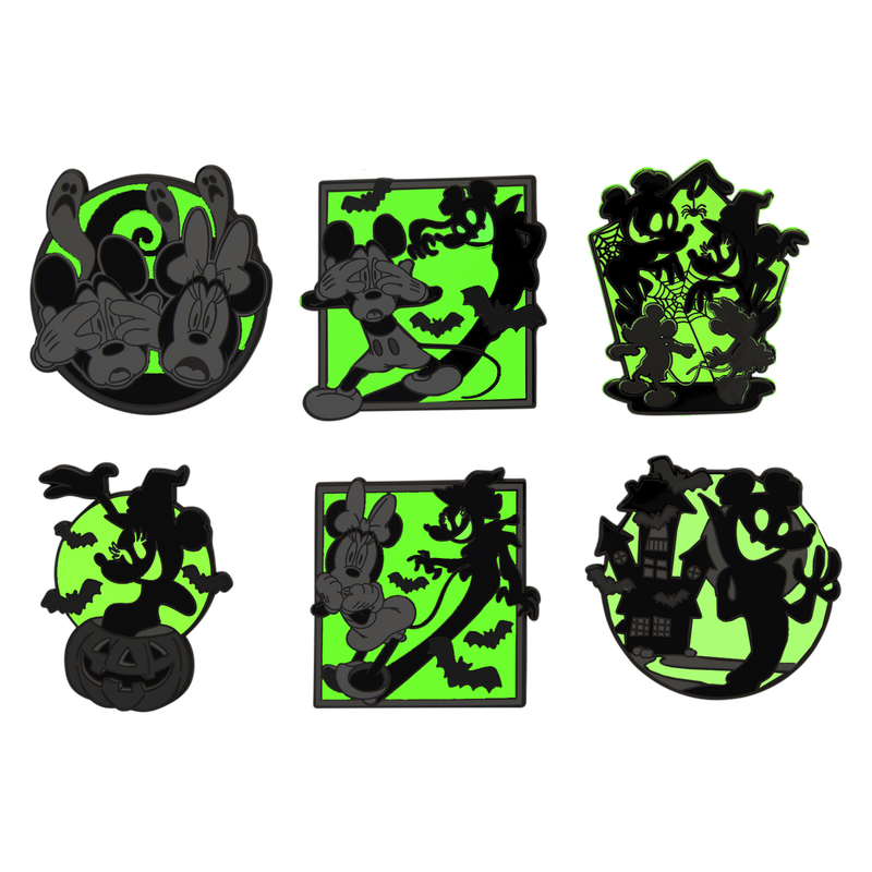 MICKEY & MINNIE MOUSE GHOST GLOW LOUNGEFLY MYSTERY PINS