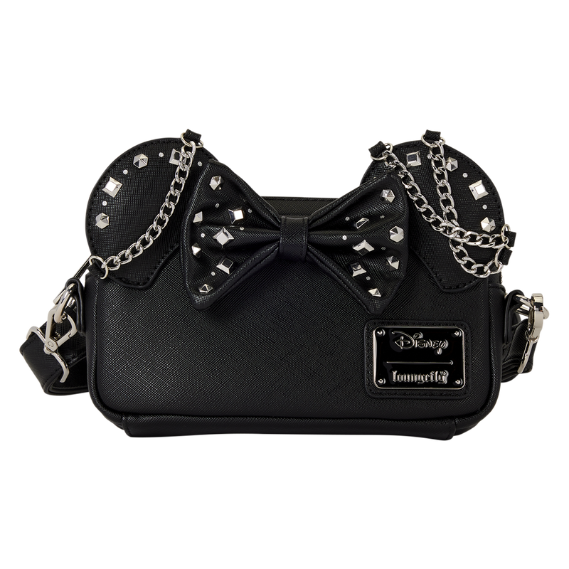 MINNIE MOUSE STUDS & CHAINS LOUNGEFLY CROSSBODY BAG