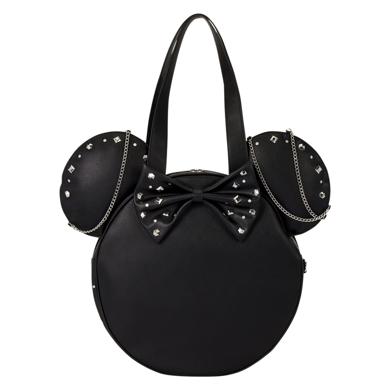 MINNIE MOUSE STUDS & CHAINS OVERSIZED FIGURAL LOUNGEFLY TOTE BAG