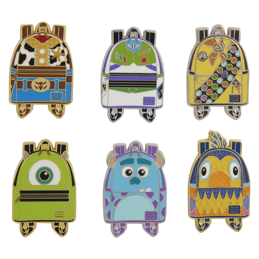 PIXAR CHARACTERS MINI BACKPACKS LOUNGEFLY MYSTERY PINS