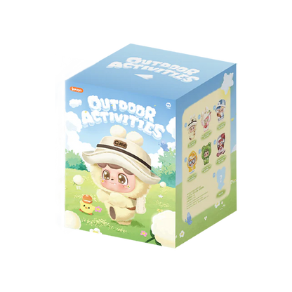 A box of 'Outdoor Activities' with Q Kid character on a white background