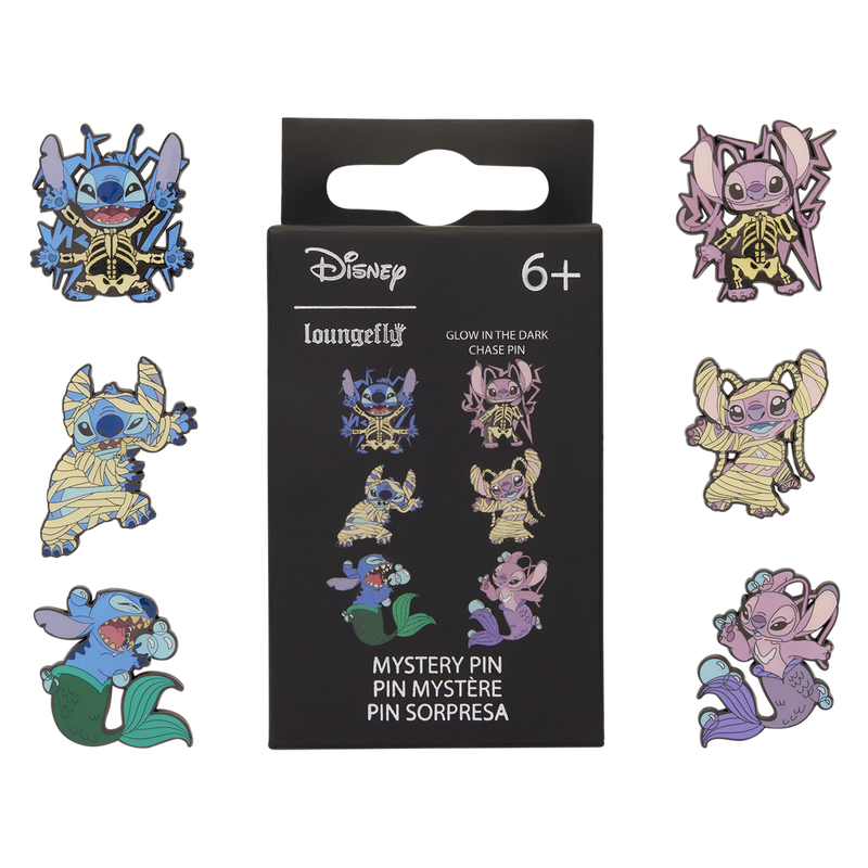 STITCH & ANGEL HALLOWEEN COSTUME LOUNGEFLY MYSTERY PINS