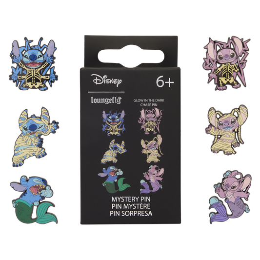 STITCH & ANGEL HALLOWEEN COSTUME LOUNGEFLY MYSTERY PINS
