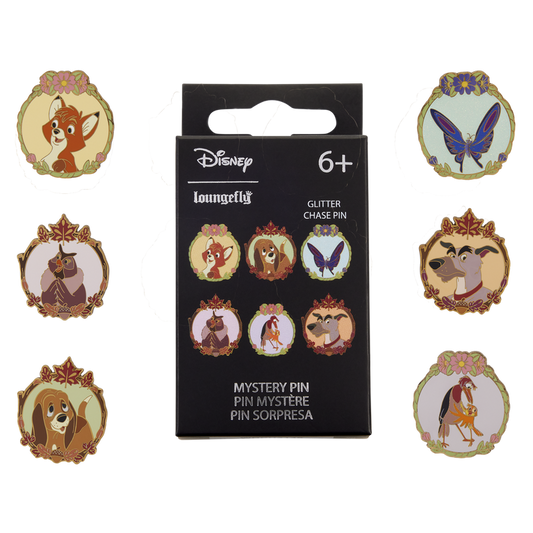 THE FOX AND THE HOUND FRAME LOUNGEFLY MYSTERY PINS