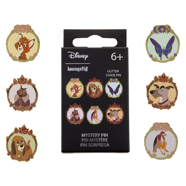 THE FOX AND THE HOUND FRAME LOUNGEFLY MYSTERY PINS