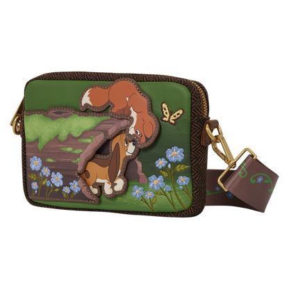 THE FOX AND THE HOUND TOD & COPPER LOUNGEFLY SLING CROSSBODY BAG WITH COIN BAG