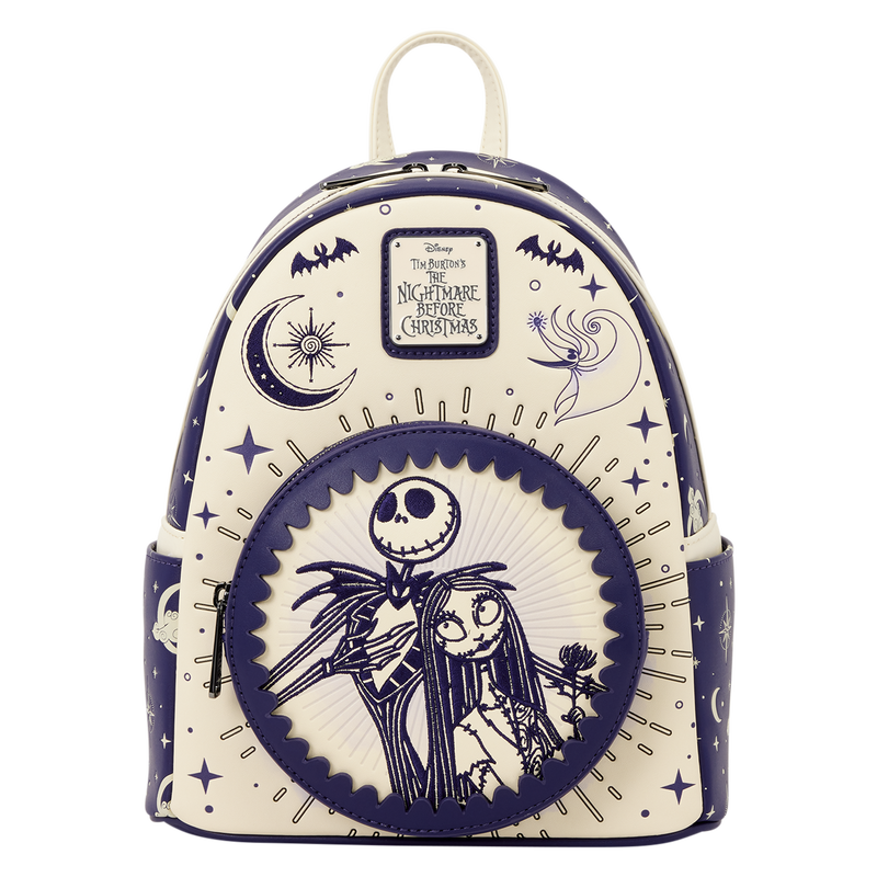 THE NIGHTMARE BEFORE CHRISTMAS JACK SKELLINGTON & SALLY NIGHT SKY LOUNGEFLY MINI BACKPACK