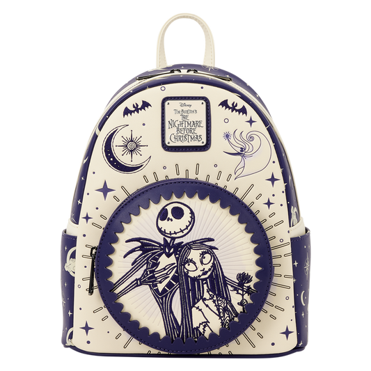 THE NIGHTMARE BEFORE CHRISTMAS JACK SKELLINGTON & SALLY NIGHT SKY LOUNGEFLY MINI BACKPACK