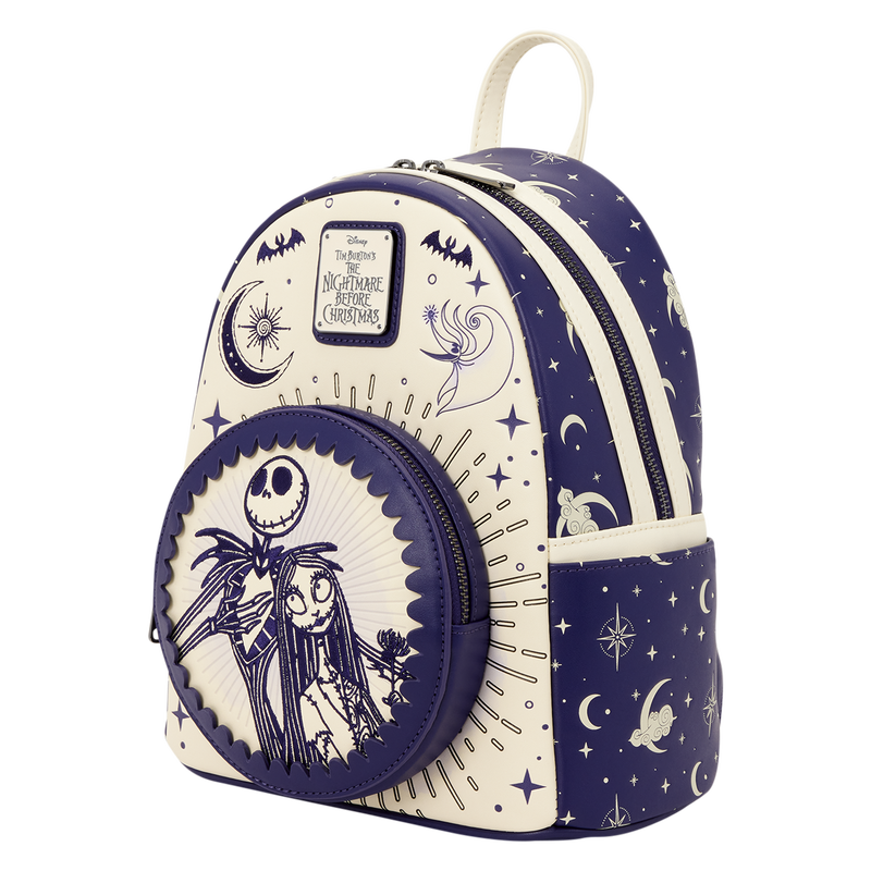 THE NIGHTMARE BEFORE CHRISTMAS JACK SKELLINGTON & SALLY NIGHT SKY LOUNGEFLY MINI BACKPACK
