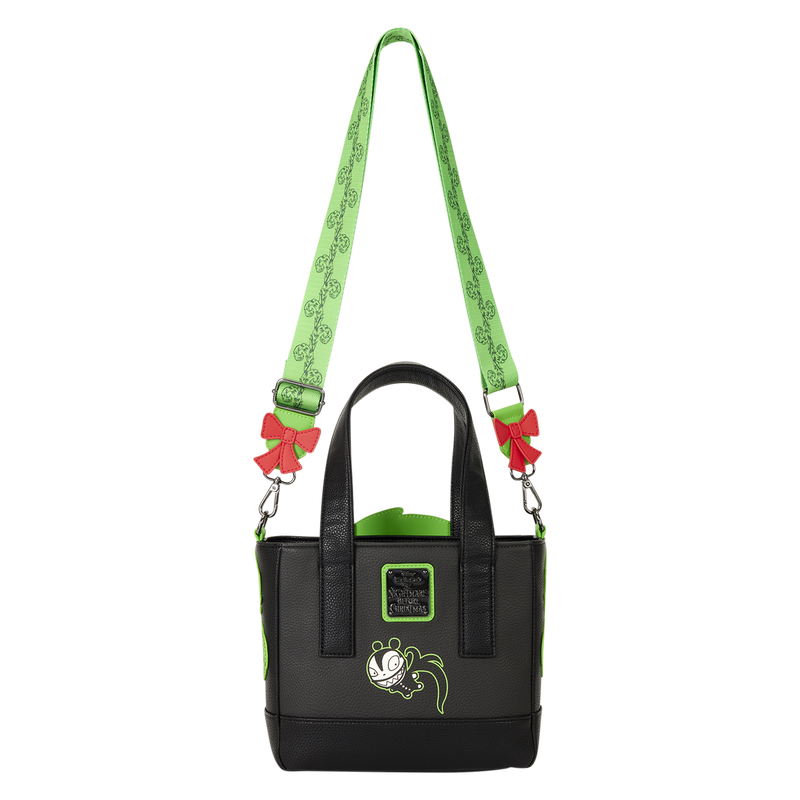 THE NIGHTMARE BEFORE CHRISTMAS MAN-EATING WREATH GLOW LOUNGEFLY MINI TOTE CROSSBODY BAG