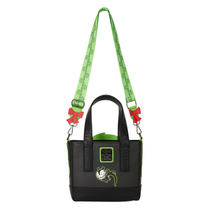 THE NIGHTMARE BEFORE CHRISTMAS MAN-EATING WREATH GLOW LOUNGEFLY MINI TOTE CROSSBODY BAG