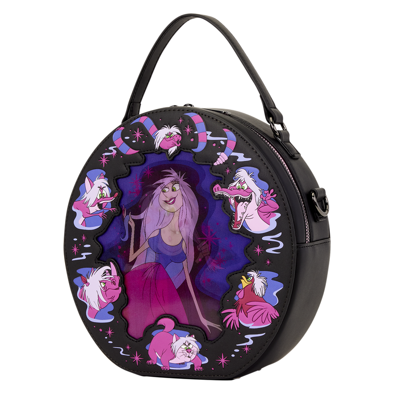 THE SWORD IN THE STONE MADAM MIM LENTICULAR LOUNGEFLY CROSSBODY BAG