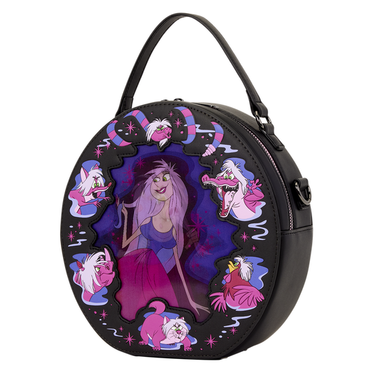 THE SWORD IN THE STONE MADAM MIM LENTICULAR LOUNGEFLY CROSSBODY BAG
