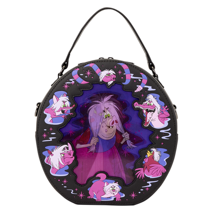 THE SWORD IN THE STONE MADAM MIM LENTICULAR LOUNGEFLY CROSSBODY BAG
