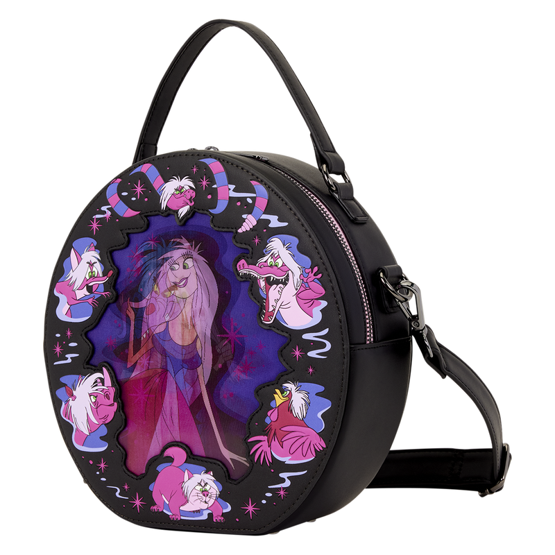 THE SWORD IN THE STONE MADAM MIM LENTICULAR LOUNGEFLY CROSSBODY BAG