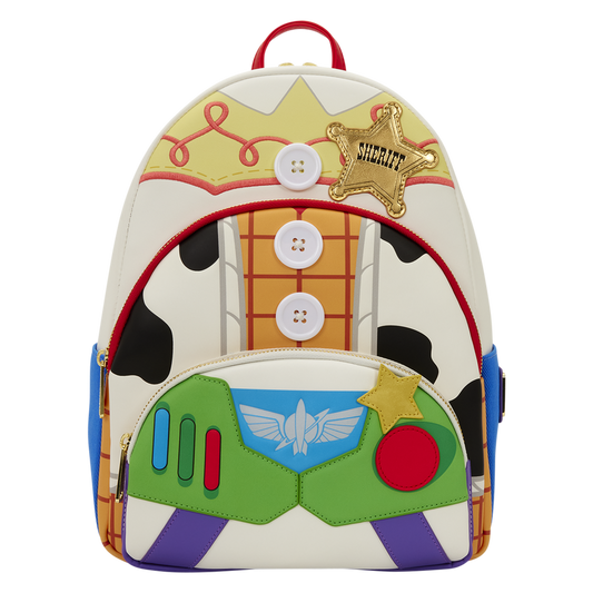 TOY STORY 5 TRIPLE POCKET JESSIE, WOODY & BUZZ LOUNGEFLY MINI BACKPACK