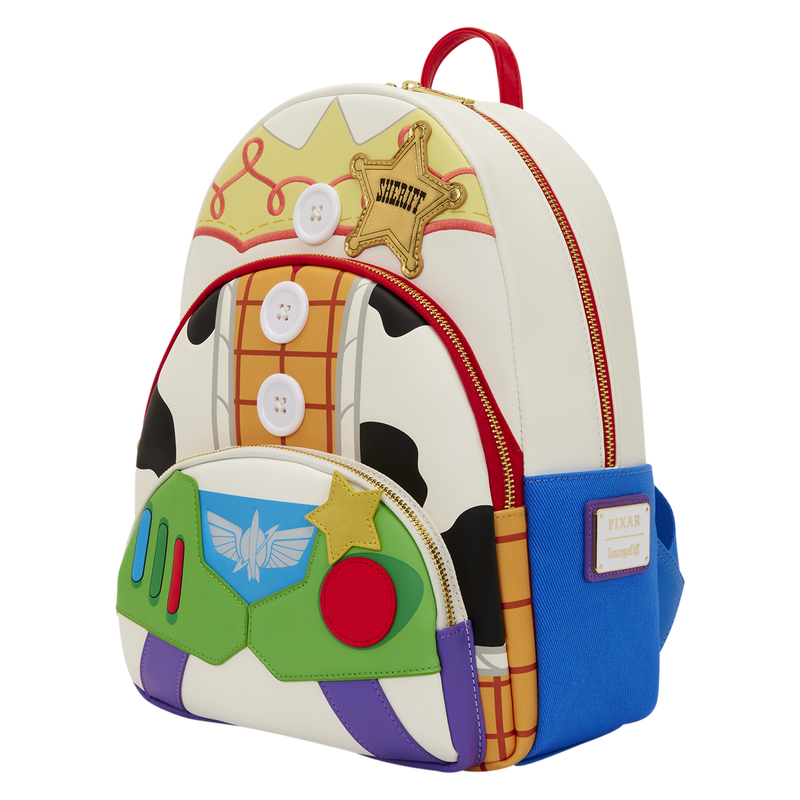 TOY STORY 5 TRIPLE POCKET JESSIE, WOODY & BUZZ LOUNGEFLY MINI BACKPACK