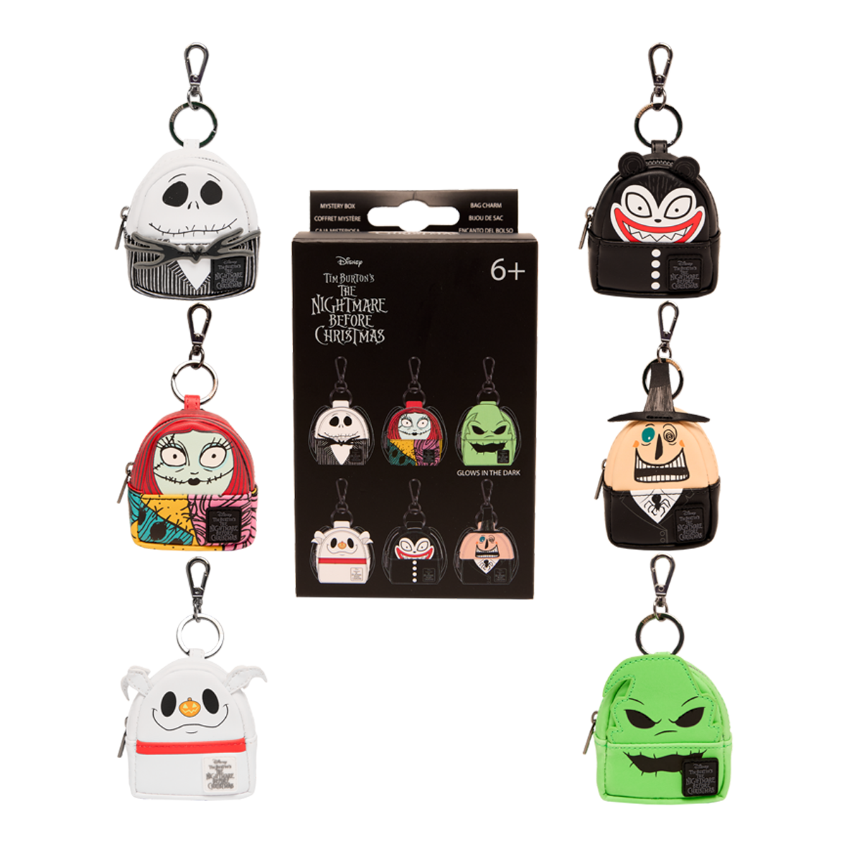 THE NIGHTMARE BEFORE CHRISTMAS COSPLAY LOUNGEFLY MYSTERY BAG CHARMS