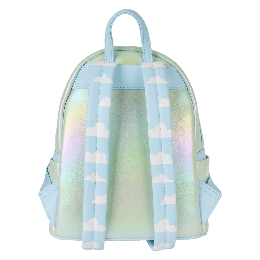 Loungefly backpack with cloud pattern on a white background