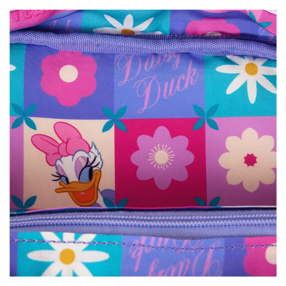 Colorful bag lining fabric with Daisy Duck design and floral patterns
