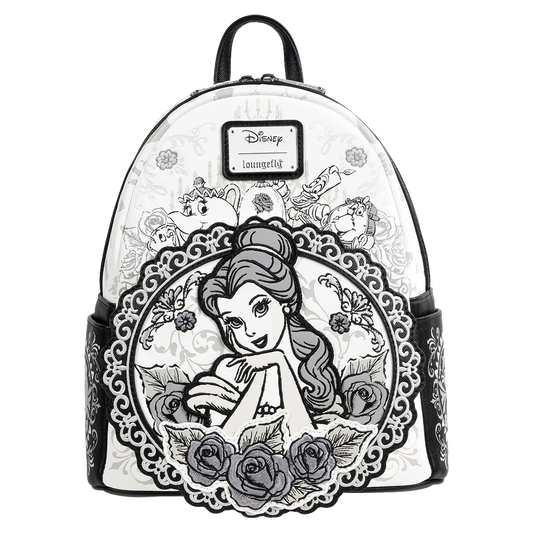 Beauty and the Beast Belle Sketch Mini Backpack with Lumiere, Belle, Mrs Potts, Chip, Cogsworth