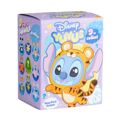 Box of Disney Yuyus figurines with Stitch on a white background